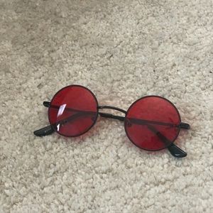 Round Red Circle Sunglasses